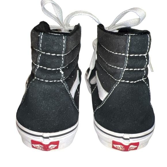 VANS Off the Wall Hi-Tops in Black Suede w/White Detail Men's Size 5.5 Womens 7 - Picture 3 of 8